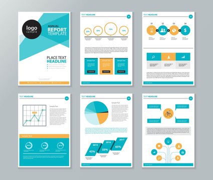 company profile ,annual report , brochure , flyer, page layout template,and business info chart element  template