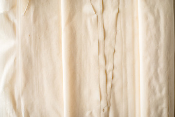 Filo dough sheets background horizontal