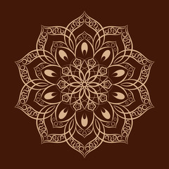 Flower mandala over dark brown