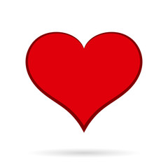 Vector Red Heart Icon isolated on white.
