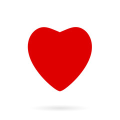 Vector Red Heart Icon isolated on white.