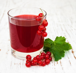 Glass of redcurrant lemonade