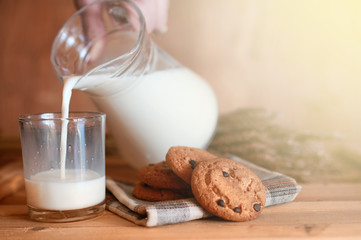 milk with chocolate biscuits cereals
