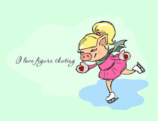 Hand-drawn illustrations. New Year card. Winter card of figure s