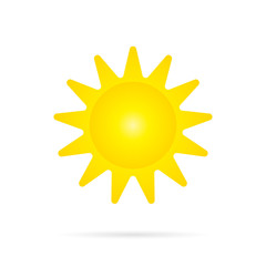 Vector Yellow Sun Icon.