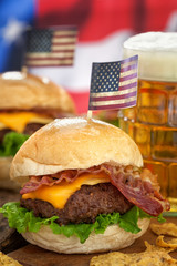 American 4th of July Cheeseburgers 