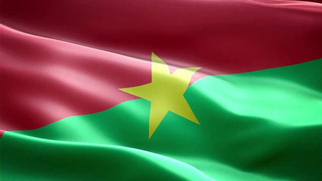 Burkina Faso national flag. Infinite loop. New effect and different lightining.