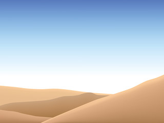 Fototapeta na wymiar The beautiful landscape in the vast desert vector.