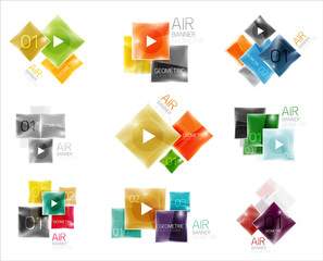 Collection of colorful square web boxes