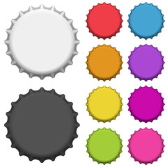 Colorful bottle caps. Vector illustration