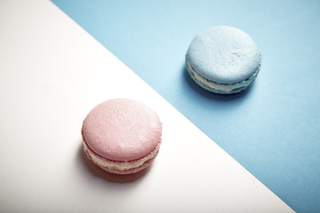 colorful macaron pink And .blue macaron