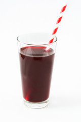 Berrie smoothie in a glass isolated on white background