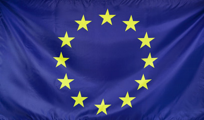 Europe Flag real fabric seamless close up