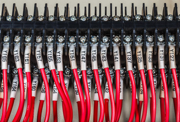 Wiring -- Control panel with wires industrial factory