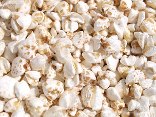 Buchweizen, gepufft, Close Up