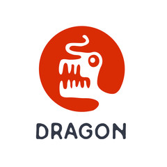 Dragon logo, vector illustration.