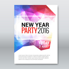 Happy New Year invitation Card, brochure template cover, vector illustration