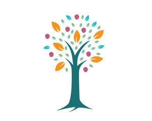 Naklejka na ściany i meble Modern Tree Logo - Organization Using Tree Symbol