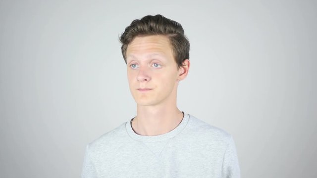 Desperate  Emotional Young Man, Isolated Gesture of Failure and Loss
