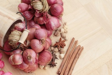 shallot - asia red onion for at cooking.