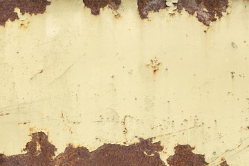 old rusty painted metal plate background
