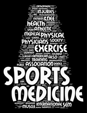 Sports Medicine collage of word concepts