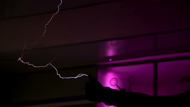 Man touching the lightning