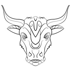 Vintage bull tattoo ink sketch
