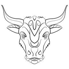 Vintage bull tattoo ink sketch