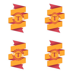 wstęga z ikoną wektor © vempireart