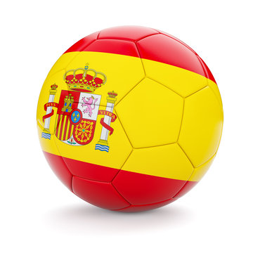 Soccer Football Ball With Spain Flag