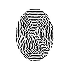 Fingerprint. Vector black isolated fingerprint on white background