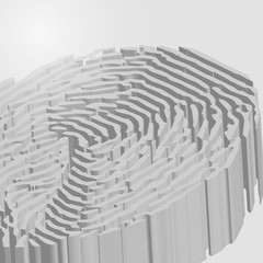 Fingerprint in 3D vector illustration