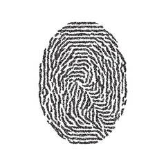 Fingerprint. Vector black isolated dotted fingerprint on white background