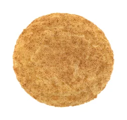 Fotobehang Fresh baked snickerdoodle cookie top view isolated on a white background.   © Bert Folsom