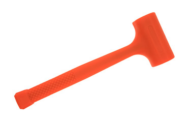 Dead blow orange hammer isolated on a white background.