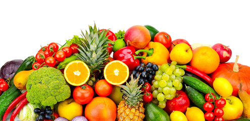 Naklejka na ściany i meble collection fresh fruits and vegetables