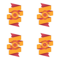 wstęga z ikoną wektor © vempireart