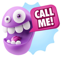 3d Illustration Laughing Character Emoji Expression saying Call