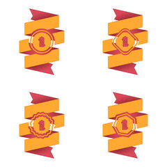 wstęga z ikoną wektor © vempireart