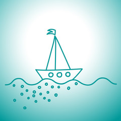 Pretty sailboat at sea