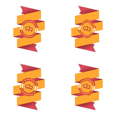 wstęga z ikoną wektor © vempireart