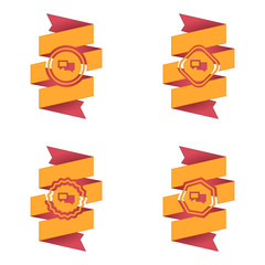 wstęga z ikoną wektor © vempireart