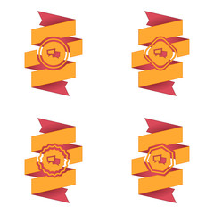 wstęga z ikoną wektor © vempireart