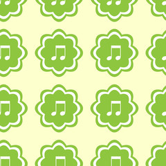 Obraz premium Seamless icons green music notes