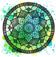 American Indian talisman dreamcatcher. Vector