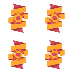 wstęga z ikoną wektor © vempireart