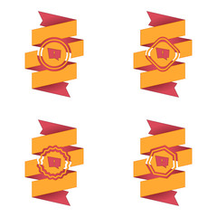 wstęga z ikoną wektor © vempireart