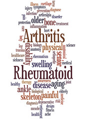 Obraz premium Rheumatoid arthritis, word cloud concept