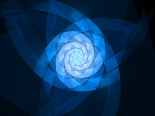 Blue glowing futuristic technology fractal
